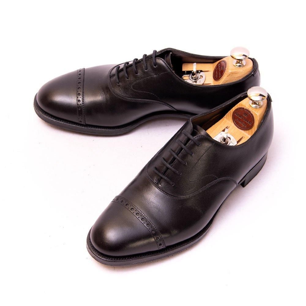 未使用 BARKER BLACK 英国製パンチドキャップ UK8.5 27cm エドワードグリーン BERKELEY(バークレー) パンチドキャップ ブラック