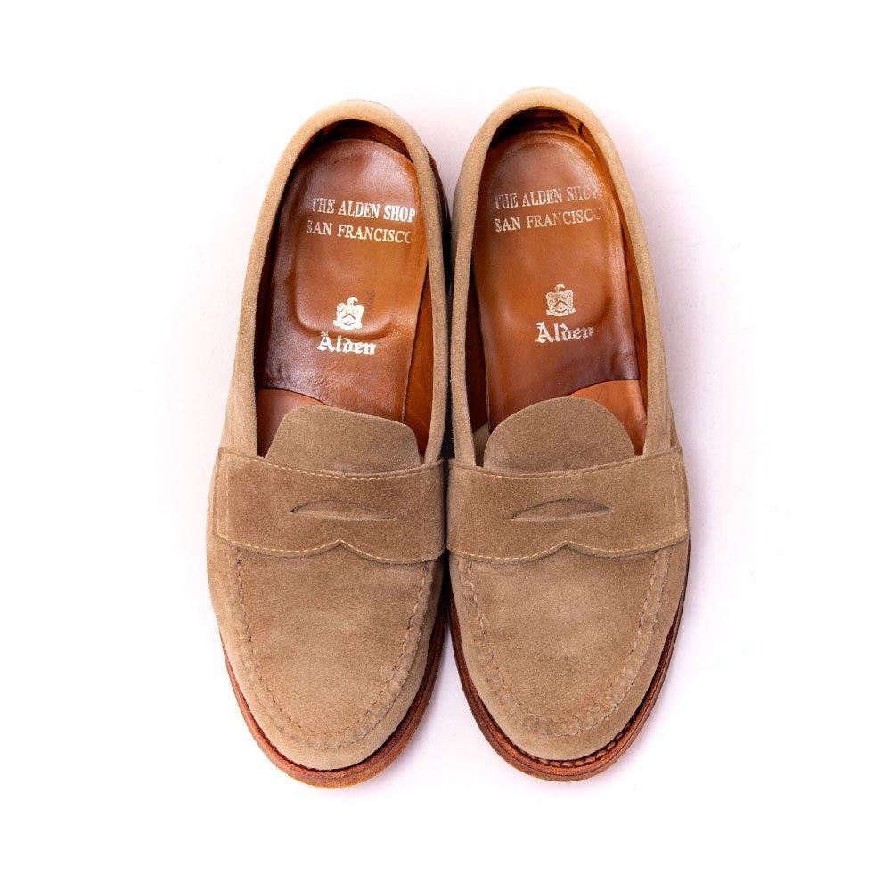 オールデン 6244F コインローファー ベージュ スエード アンラインド