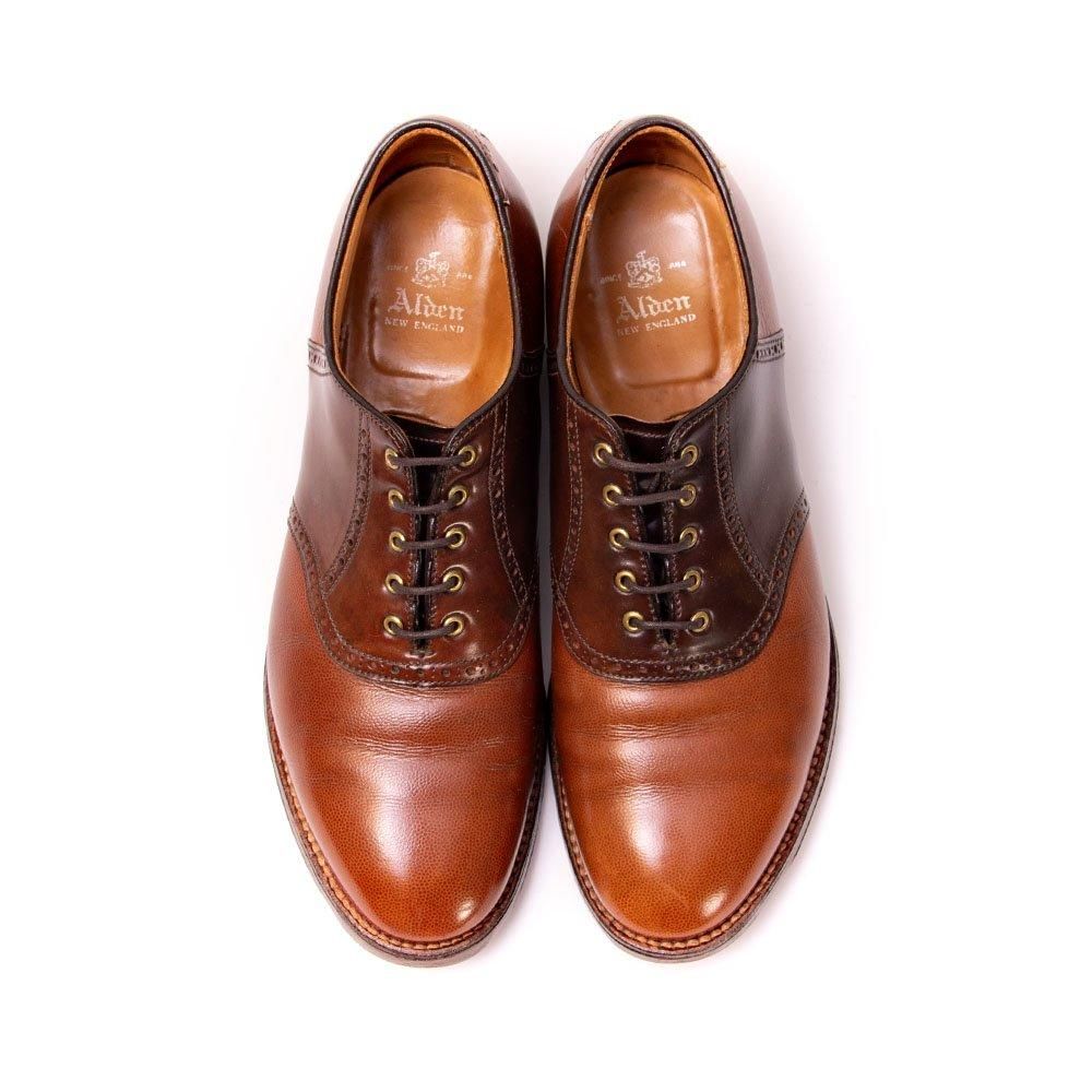 ★未使用品★ オールデン サドルシューズ ★ ラベロコードバン・アルパインカーフ N6422 サドルシューズ コンビ コードバン アルパインカーフレザー 7.5
