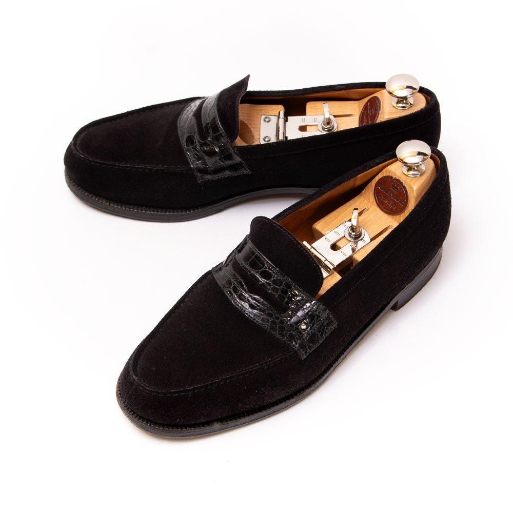 jmweston　ブラック スエード ローファー シグニチャーローファー ブラックゴートスエード