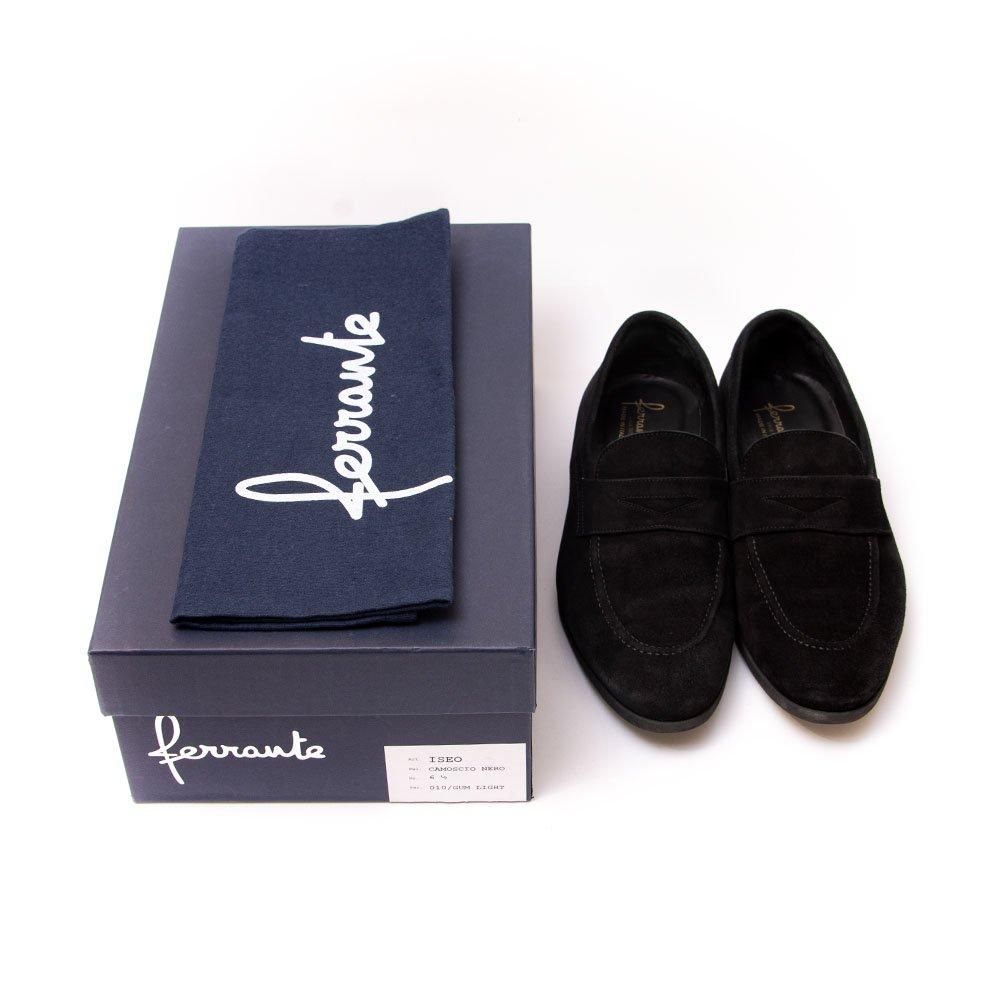 【値下げ】極美品／FERRANTE（フェランテ）ISEO／ブラック／サイズ8 FERRANTE Ferrante【フェランテ】コインローファー ISEO ETON