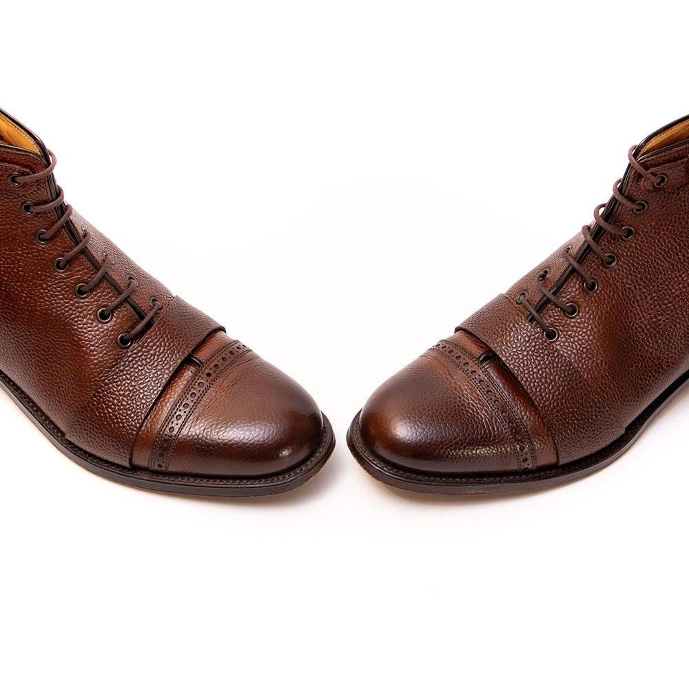 グレンソン キャップトゥブーツ グレインレザー ダークブラウン フット