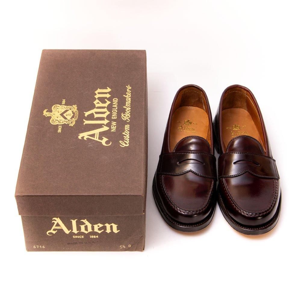 オールデン6716 ペニーローファー　バーガンディ　コードバン　ALDEN ALDEN】オールデン ペニーローファー 6736 カーフ バーガンディ