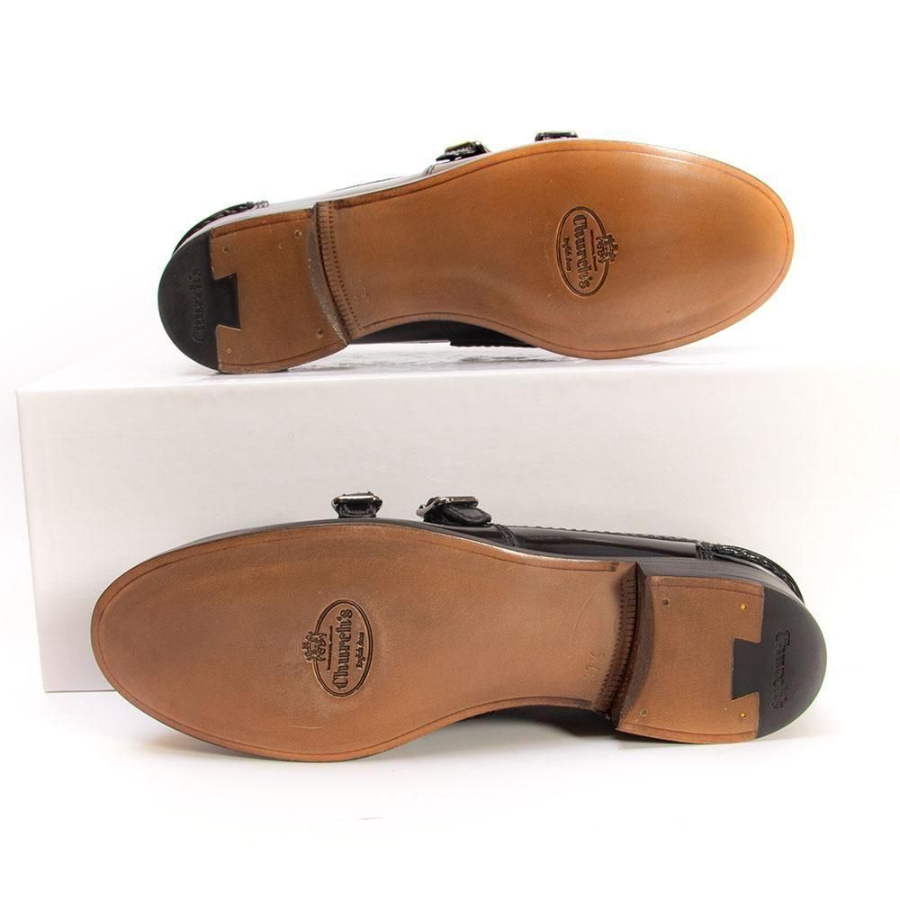 チャーチ ダブルモンク ローファー スリッポン ブラック レディース