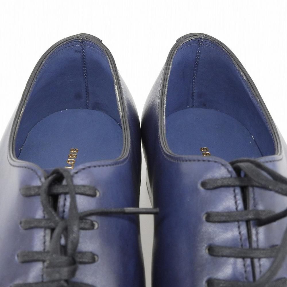 美品JOHN LOBBジョンロブ ネイビースエードHALDON付属完備5.5E JOHN LOBB】ジョンロブ ロペス コインローファー スエード