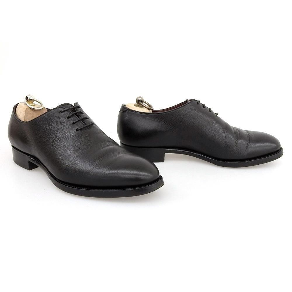 ココン ホールカット プレーントゥ ブラック グレインレザー