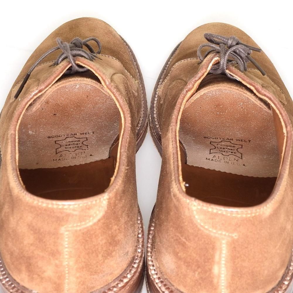 オールデン 99084 プレーントゥ ブラウン スエード サイズ7.5D - 中古