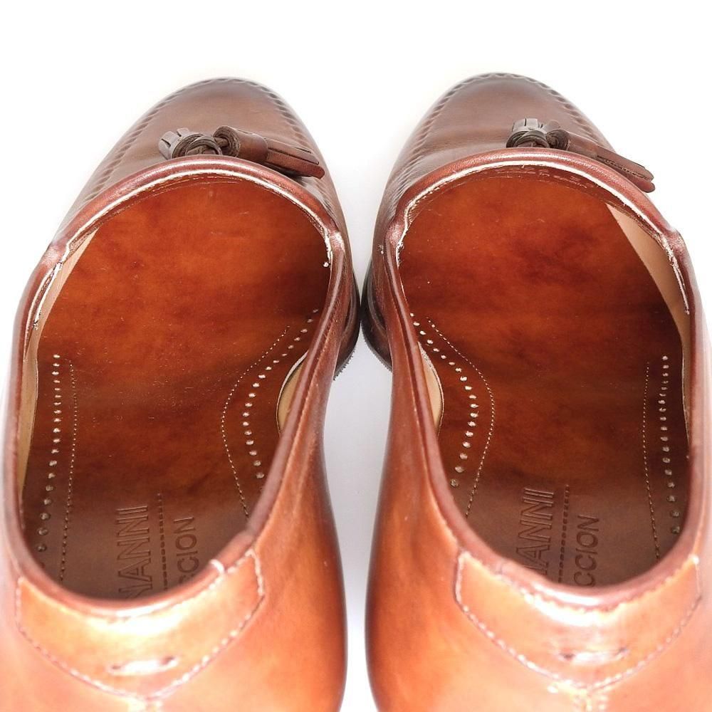 マグナーニ タッセルローファー ブラウン シャドーステッチ