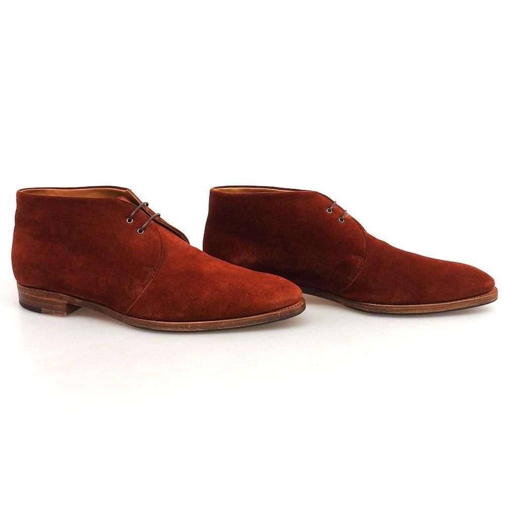 ※未使用品　JOHN LOBB　スエード チャッカブーツ　7E　GLOVE JOHN LOBB◇チャッカブーツ/UK9/BRW/スウェード/4613