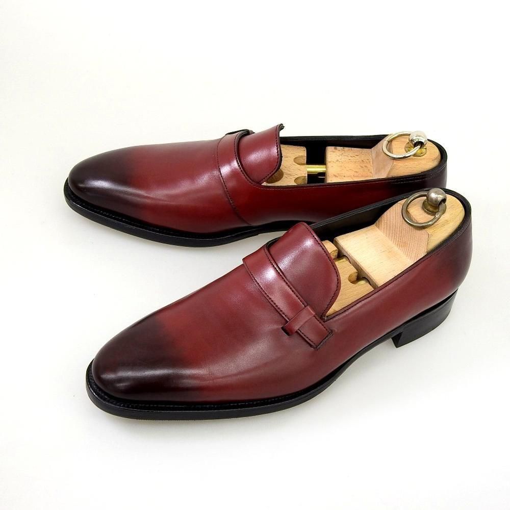 靴魂 ファッション J.M. Weston ブラック スリッポン（ホールカット）