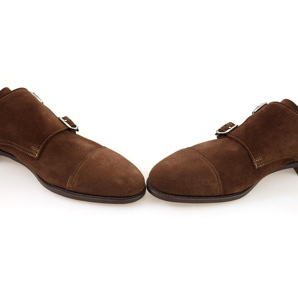 ジョンロブ WILLIAM(ウィリアム)ダブルモンク ダークブラウン スエード アンライニング サイズ7E