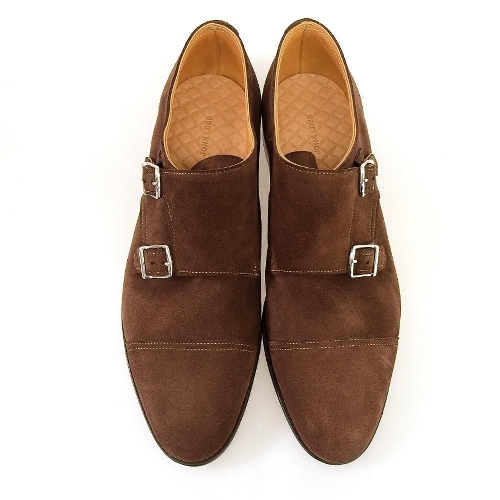 ジョンロブ WILLIAM(ウィリアム)ダブルモンク ダークブラウン スエード アンライニング サイズ7E