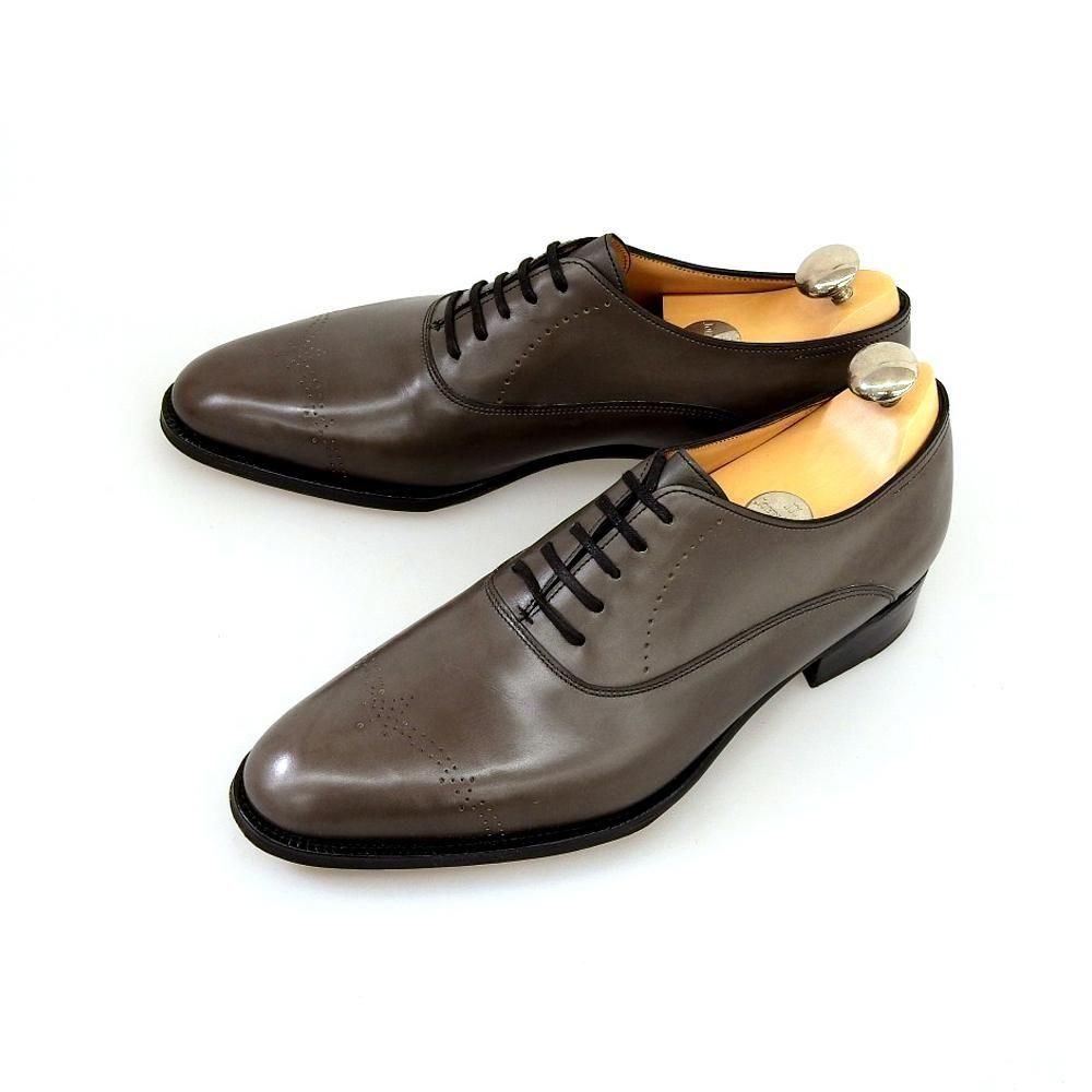 ジョンロブ ASCOT(アスコット)プレーントゥ メダリオン グレー オーガストカーフ プレステージ サイズ6E