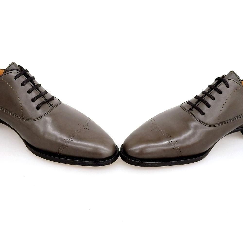 ジョンロブ ASCOT(アスコット)プレーントゥ メダリオン グレー オーガストカーフ プレステージ サイズ6E