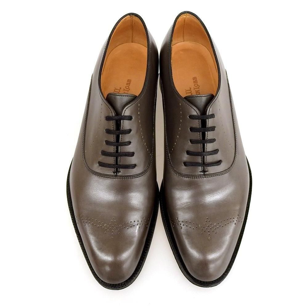 ジョンロブ ASCOT(アスコット)プレーントゥ メダリオン グレー オーガストカーフ プレステージ サイズ6E