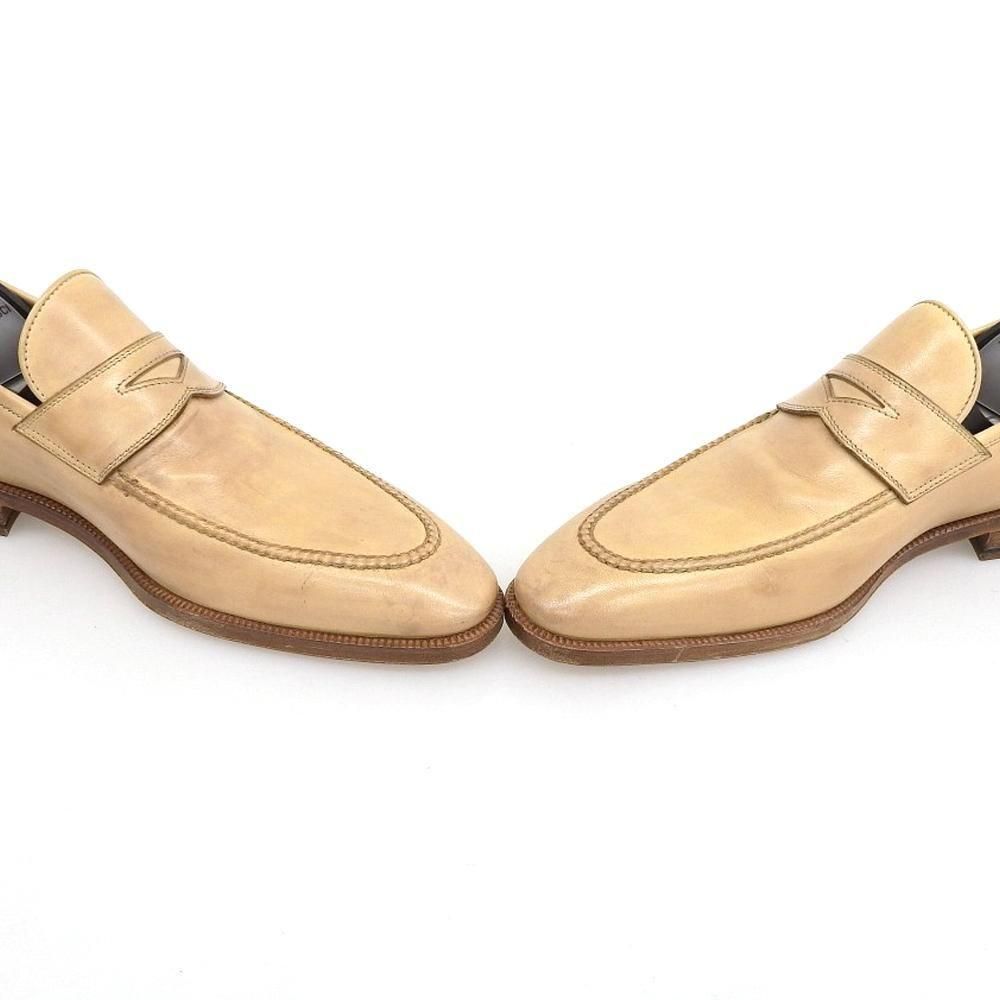 タニノクリスチー コインローファー アイボリー 手縫いモカ サイズ7