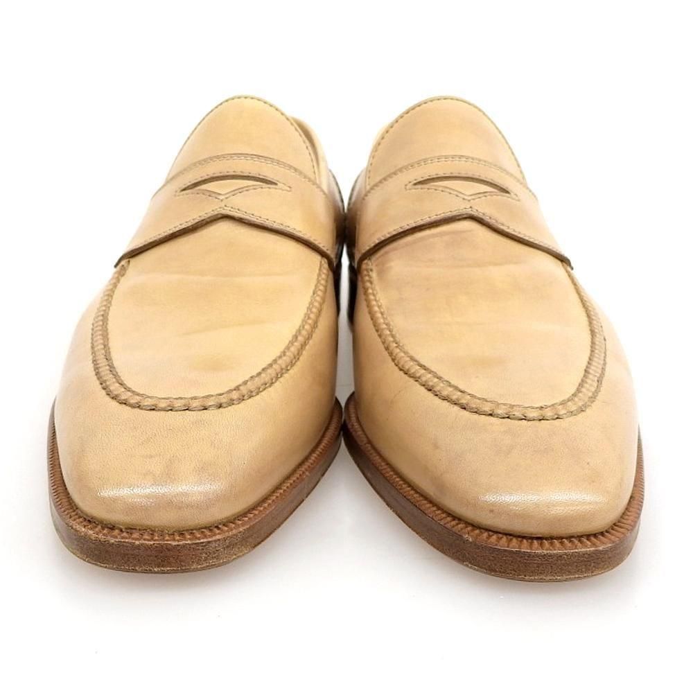 タニノクリスチー コインローファー アイボリー 手縫いモカ サイズ7