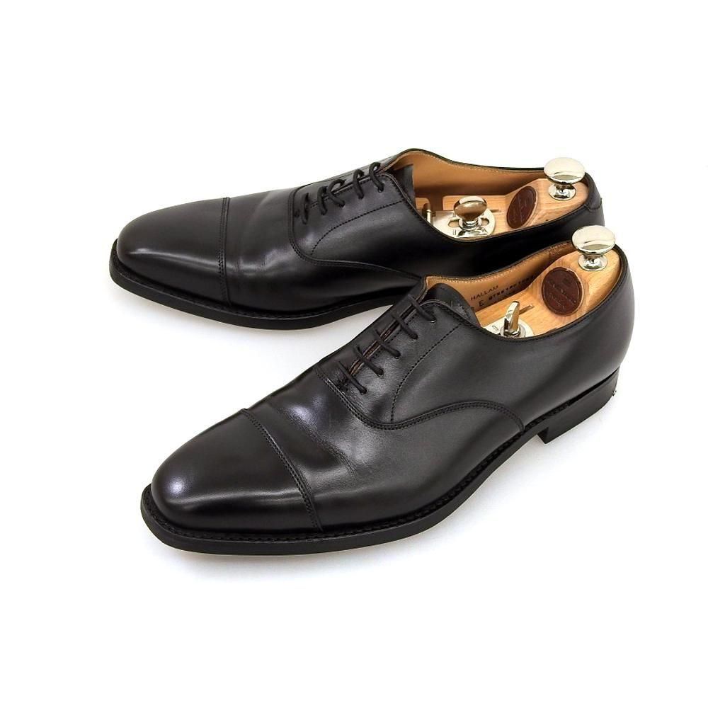 【別注】クロケットアンドジョーンズ HALLAM ストレート 黒 7.5 英国製 クロケット＆ジョーンズ HALLAM(ハラム)ストレートチップ