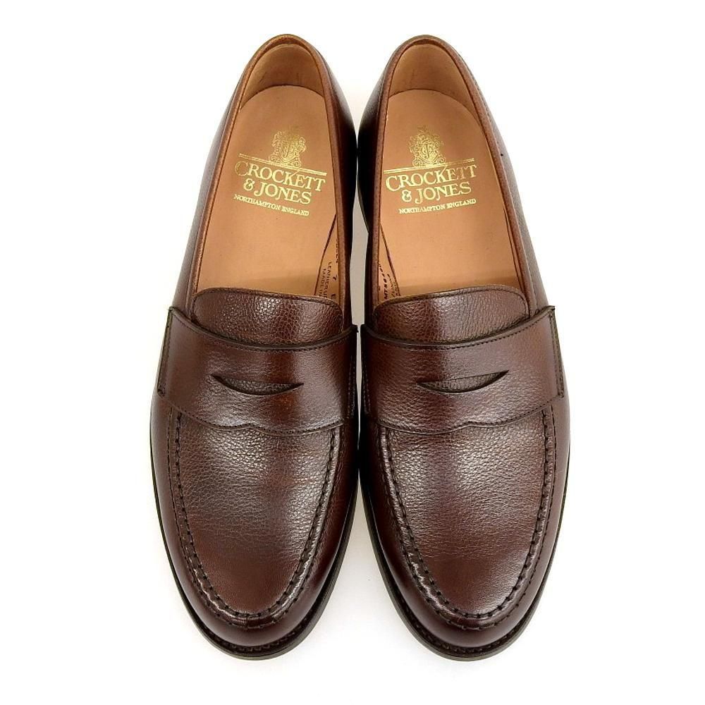 クロケット&ジョーンズ BOSTON2(ボストン2)コインローファー ダークブラウン ペブルグレインレザー サイズ7E