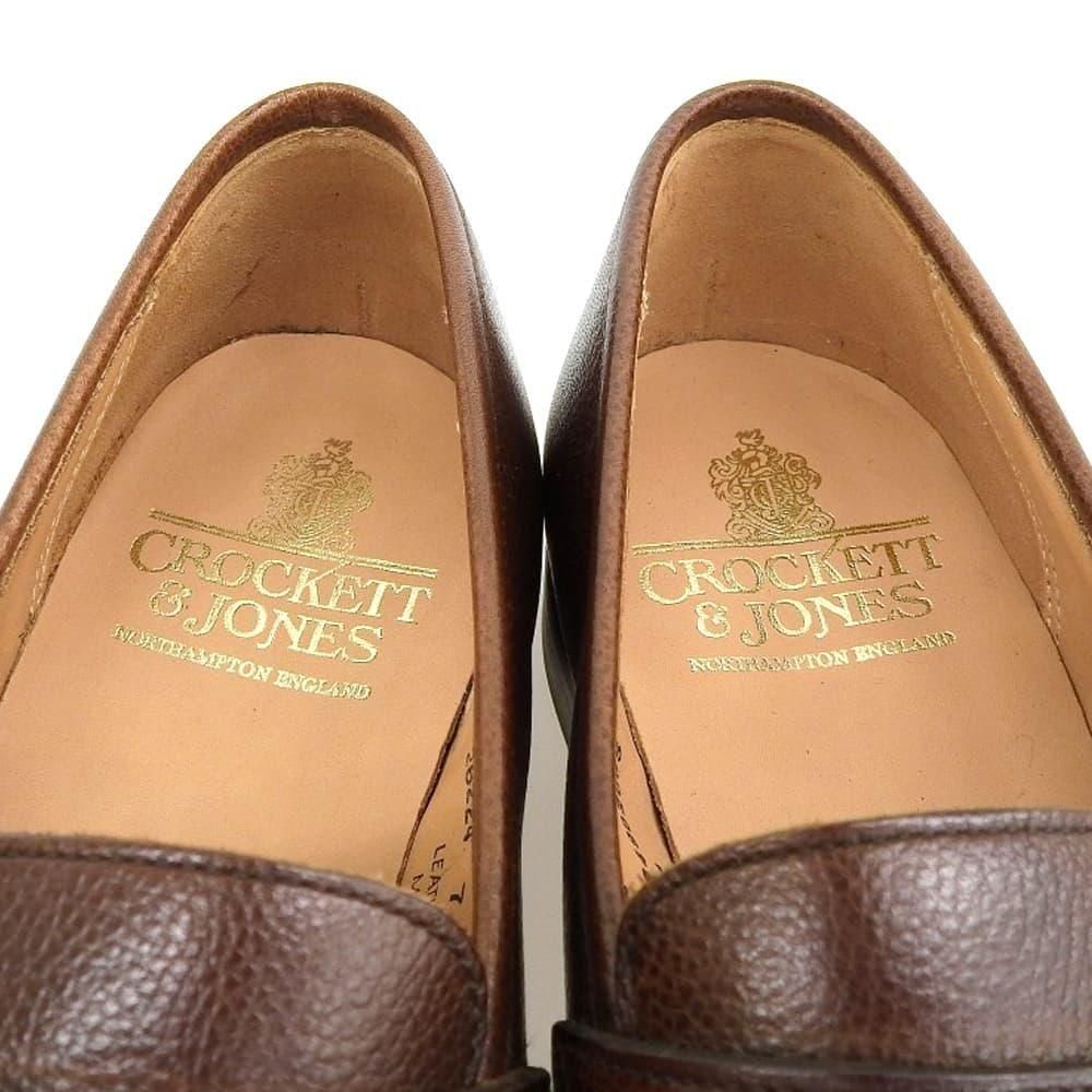 クロケット&ジョーンズ BOSTON2(ボストン2)コインローファー ダークブラウン ペブルグレインレザー サイズ7E