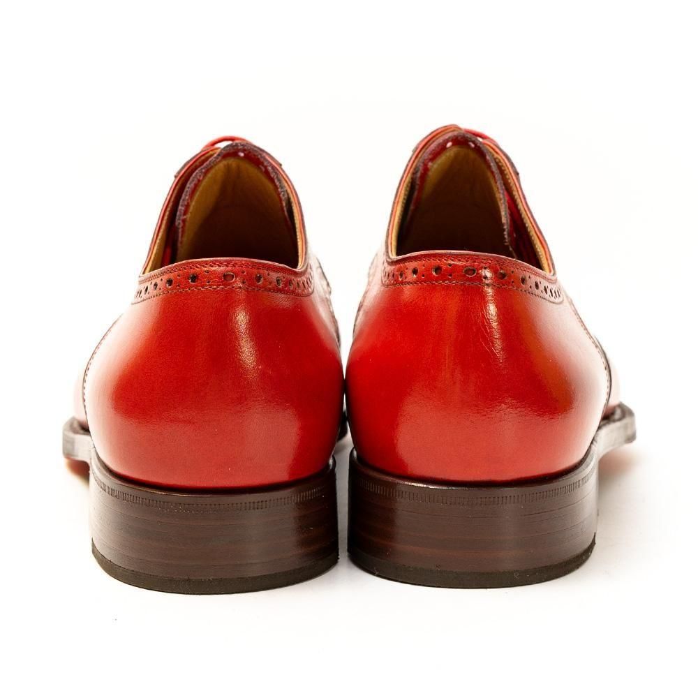 ステファノベーメル ウイングチップ フルブローグ レッド サイズ
