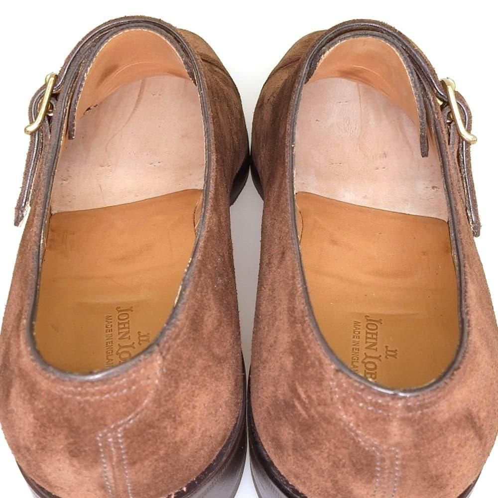 美品JOHN LOBB WILLIAMタバコブラウンスエードダブルモンク61/2 JOHN LOBB】ジョンロブ ウィリアム ダブルモンク スエード