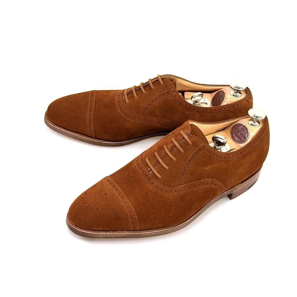 ジョンロブ SAUNTON(ソーントン)セミブローグ タバコ スエード 黄色箱期 サイズ6.5E<img class='new_mark_img2' src='https://img.shop-pro.jp/img/new/icons1.gif' style='border:none;display:inline;margin:0px;padding:0px;width:auto;' />