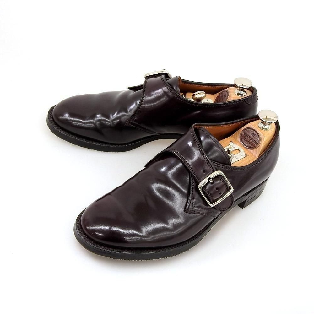 オールデン　コードバンシングルモンク　モディファイドラスト オールデン 1878 シングルモンク モンクストラップ バーガンディ