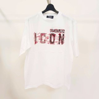 DSQUARED2-Icon Scribble Loose Fit Tee-M