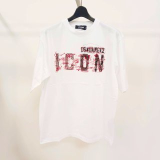 DSQUARED2-Icon Scribble Loose Fit Tee-XL
