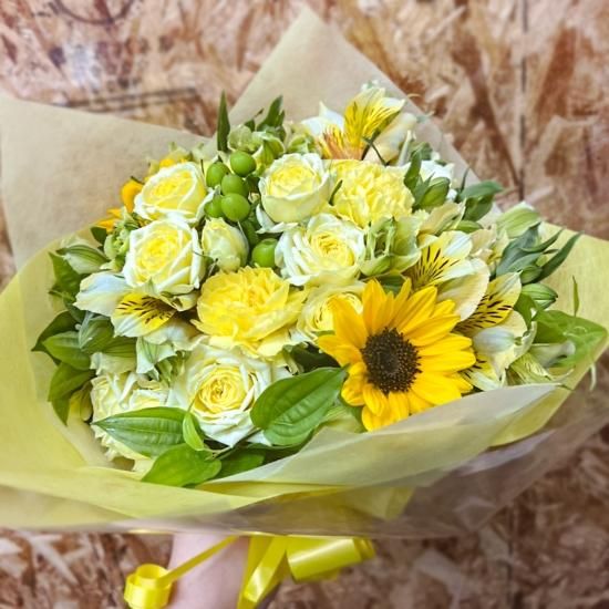 花束 アレンジメント おまかせ季節のお花 生花花束 ラウンドブーケ