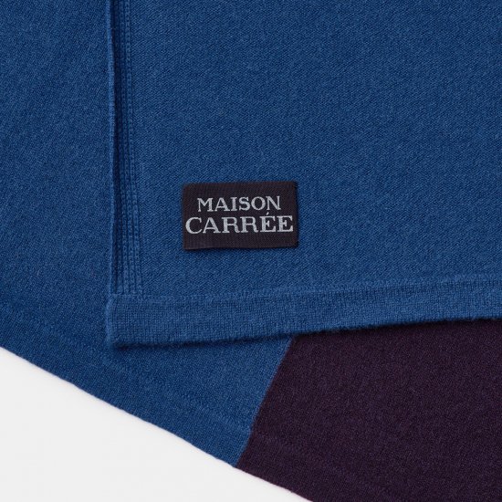 CASHMERE BI‐COLOR STOLEMIDNIGHT BLUE × VIOLET - maisoncarree