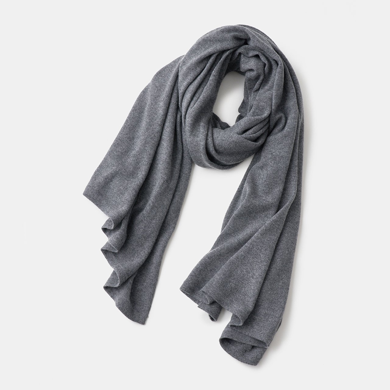 CASHMERE STOLE<BR>CHARCOAL GREY
