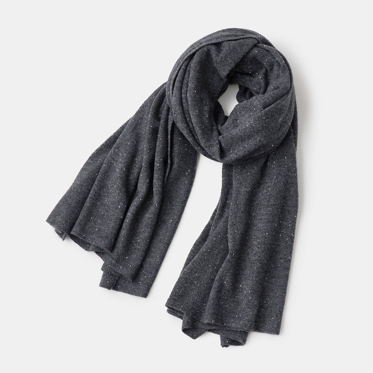 CASHMERE Stardust STOLE<BR>CHARCOAL GREY