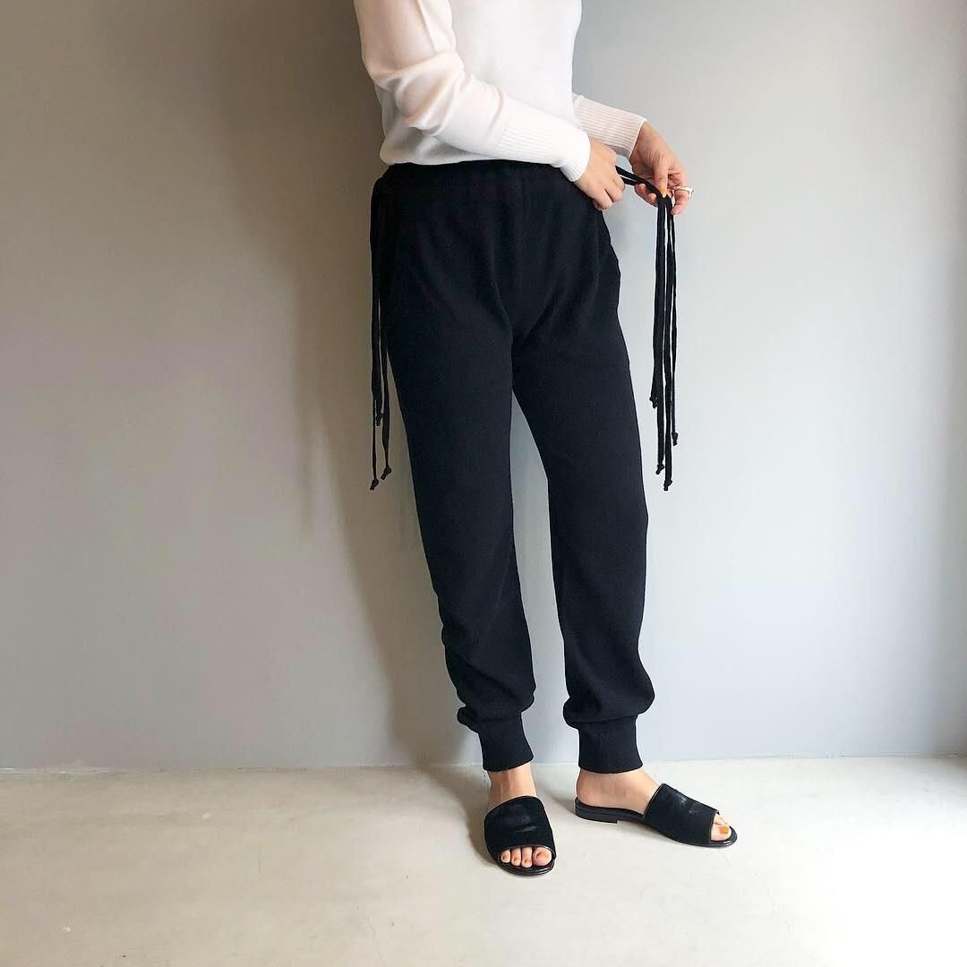 CASHMERE BASIC PANTSBLACK - maisoncarree CASHMERE BASIC PANTSBLACK - maisoncarree