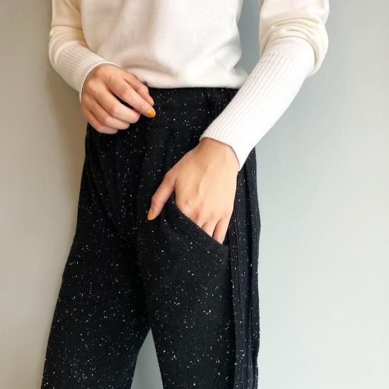 CASHMERE STARDUST PANTS BLACK - maisoncarree