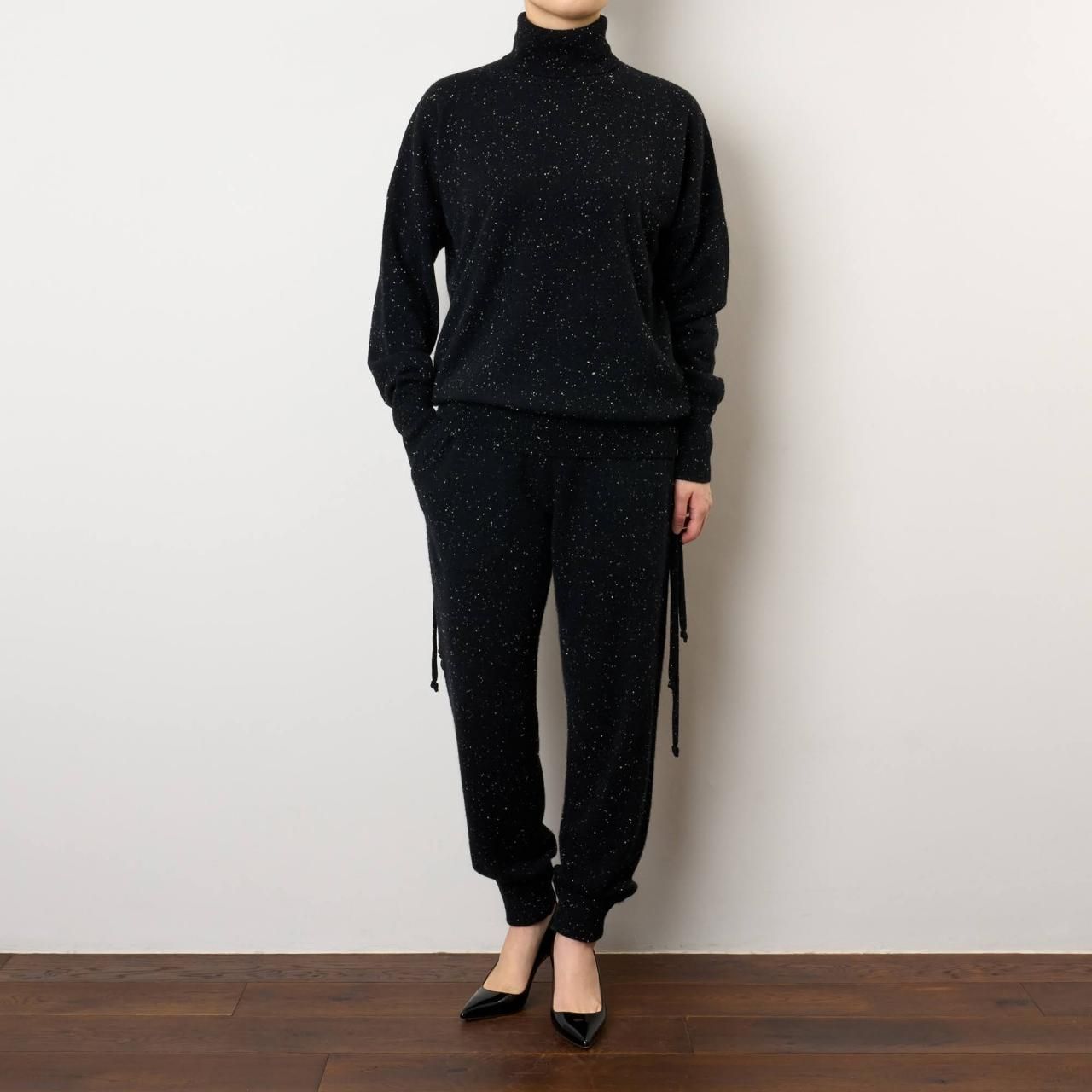 CASHMERE STARDUST PANTS BLACK - maisoncarree CASHMERE STARDUST PANTS BLACK - maisoncarree
