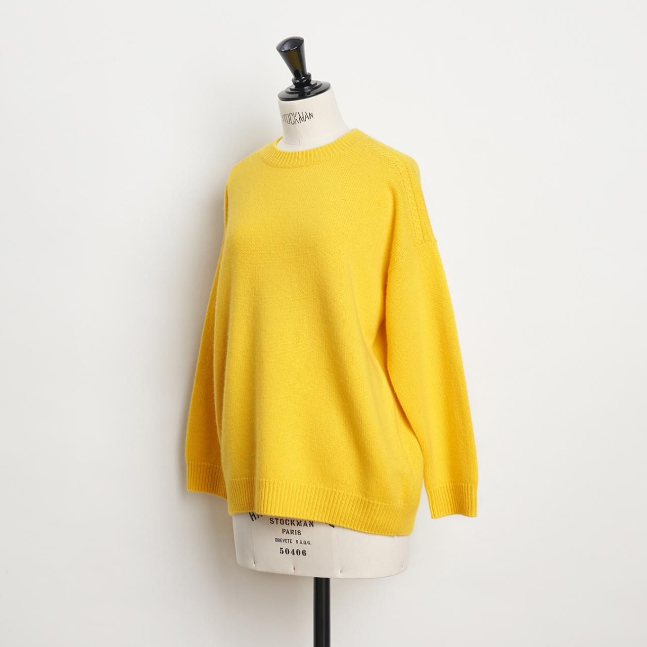 CASHMERE CABLE KNIT<BR>YELLOW