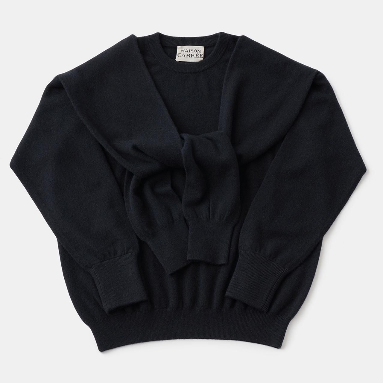 CASHMERE DOUBLE KNIT<BR>BLACKBLACK