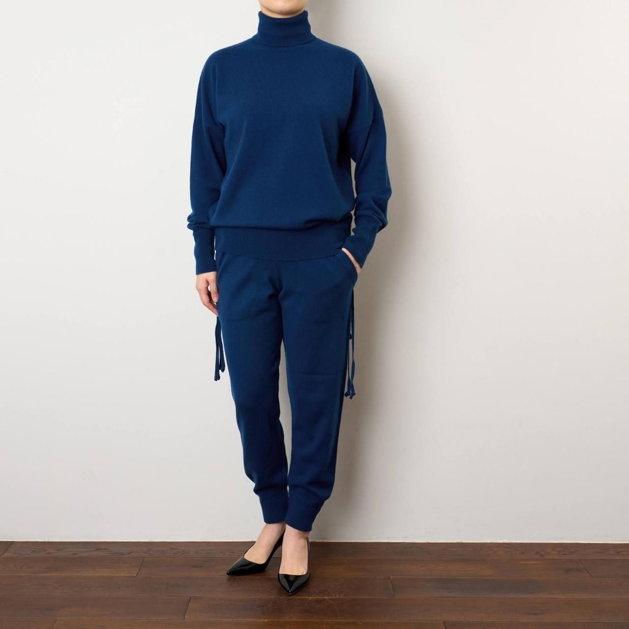 CASHMERE BASIC PANTSBLUE - maisoncarree