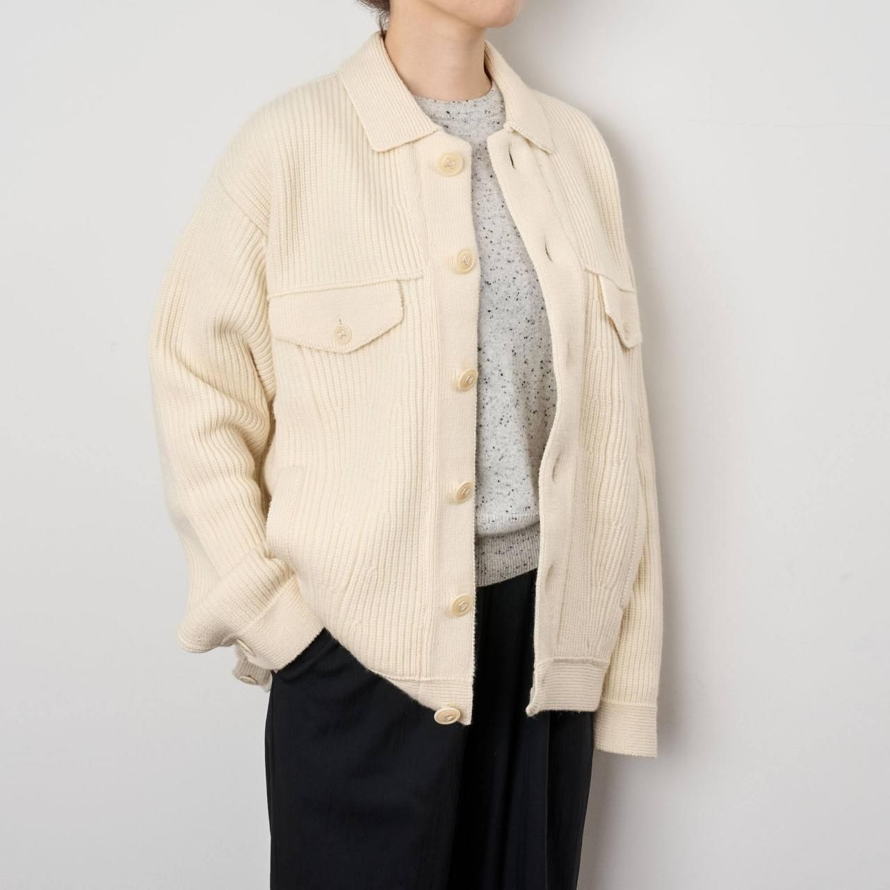Maison carree メゾンカレ　カシミア　 G-Jyan BLACK WOOL G-JyanBLACK - maisoncarree