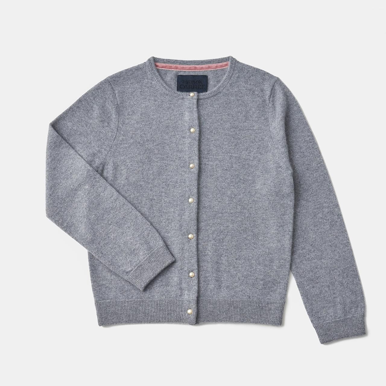 CASHMERE Blanchett CARDIGAN<BR>GRAY