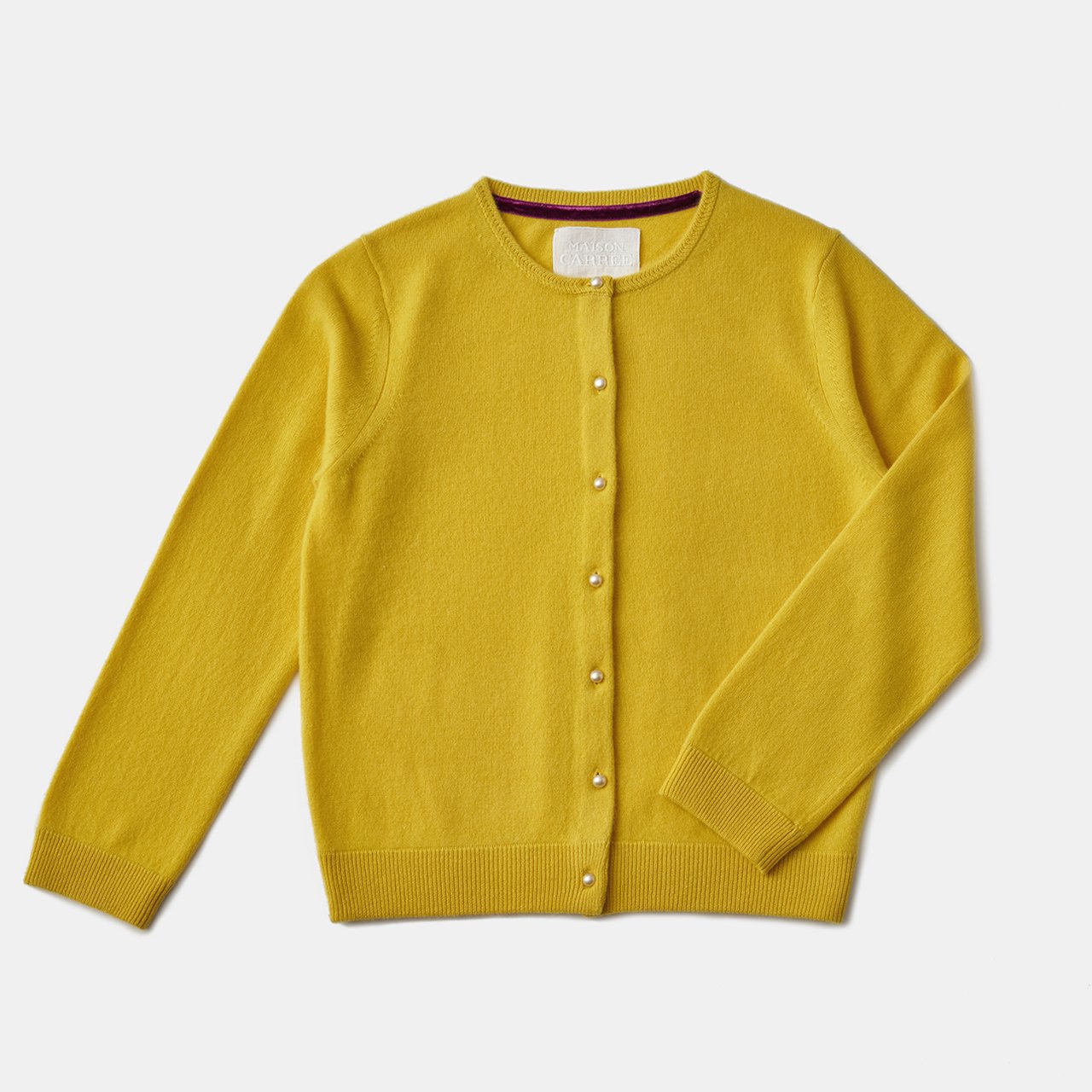 CASHMERE Blanchett CARDIGAN<BR>YELLOW