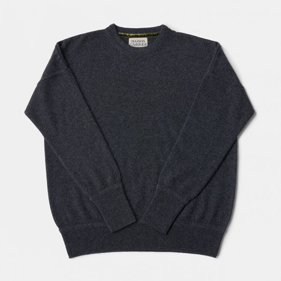 CASHMERE BASIC TOPS<BR>CHARCOAL GREY