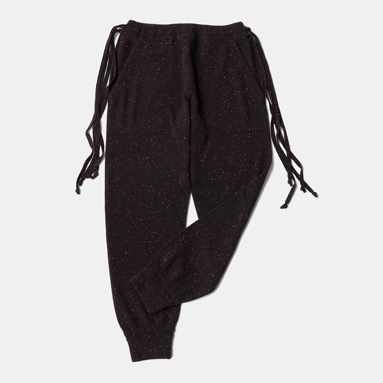 CASHMERE STARDUST PANTS<BR>BURGUNDY