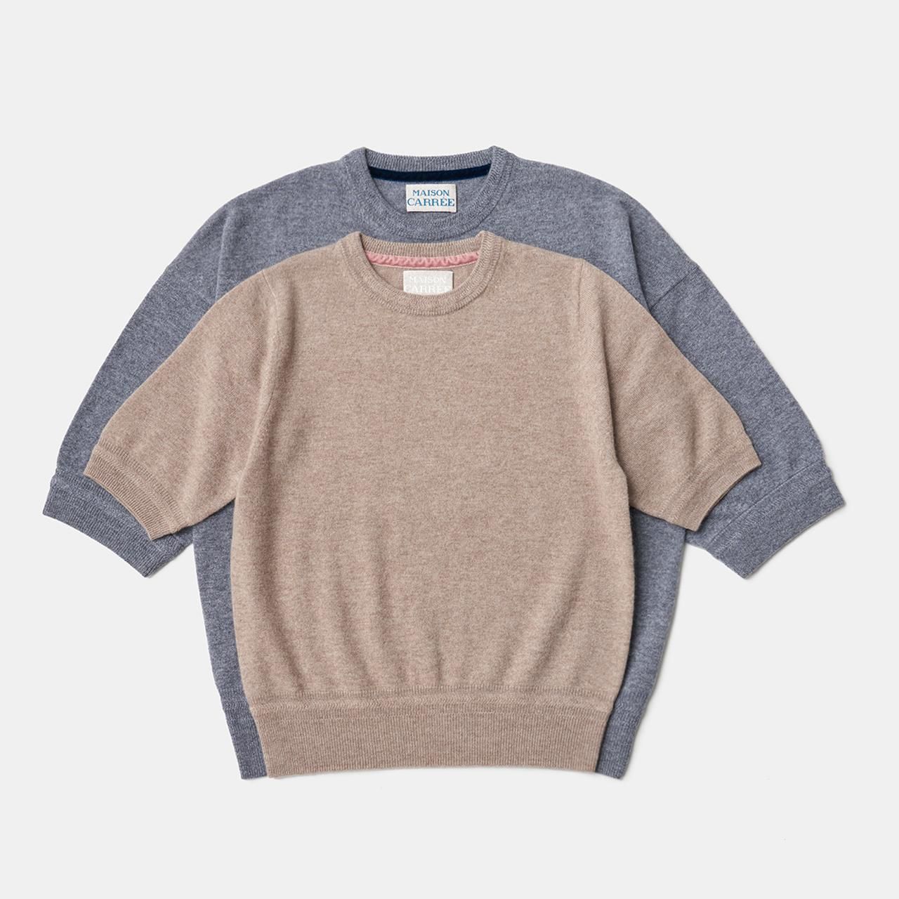 コリアグランドセール 2025 CASHMERE BASIC HALF SLEEVE TOPSNATURAL - maisoncarree ニット/セーター
