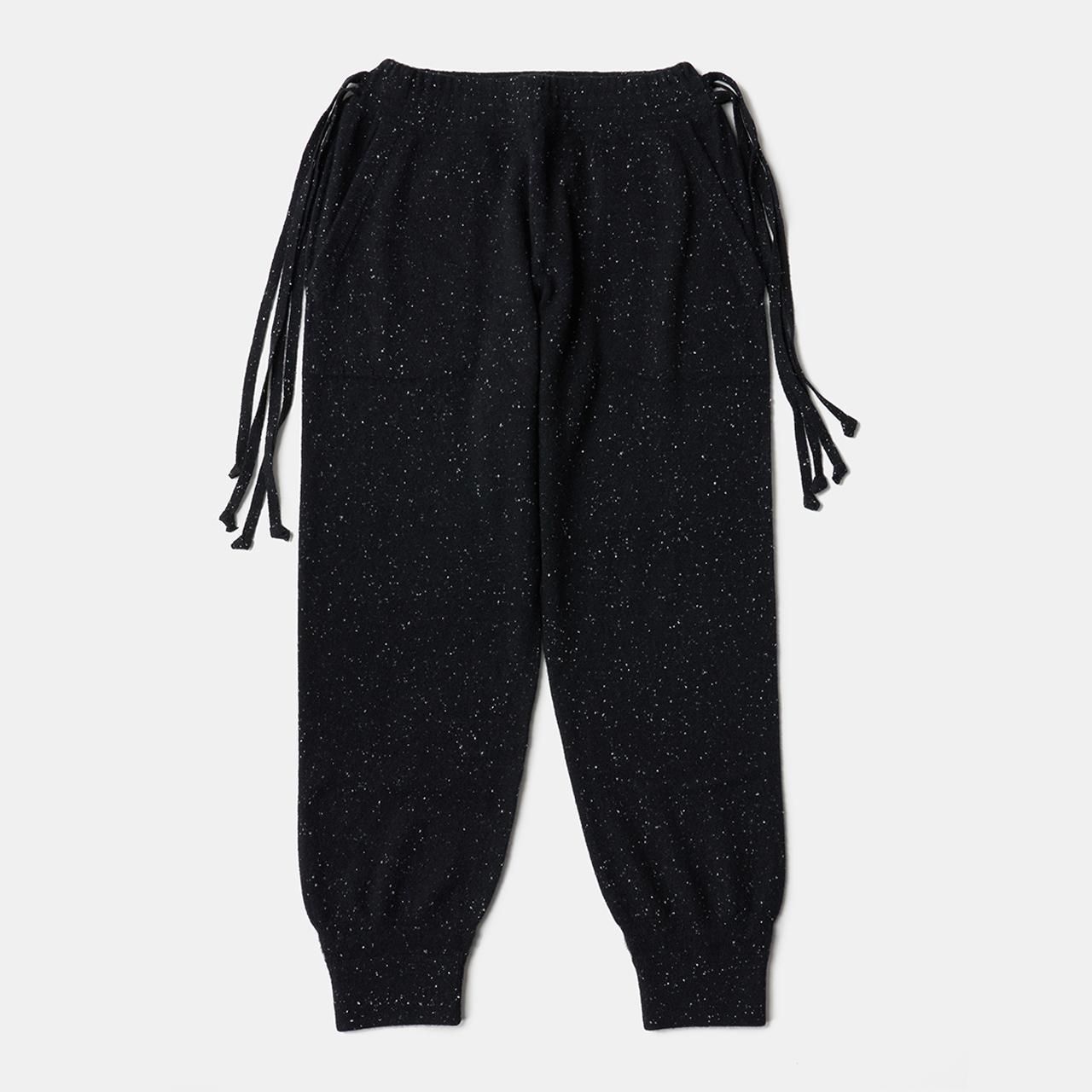 CASHMERE STARDUST BOYFRIEND PANTS<BR>BLACK