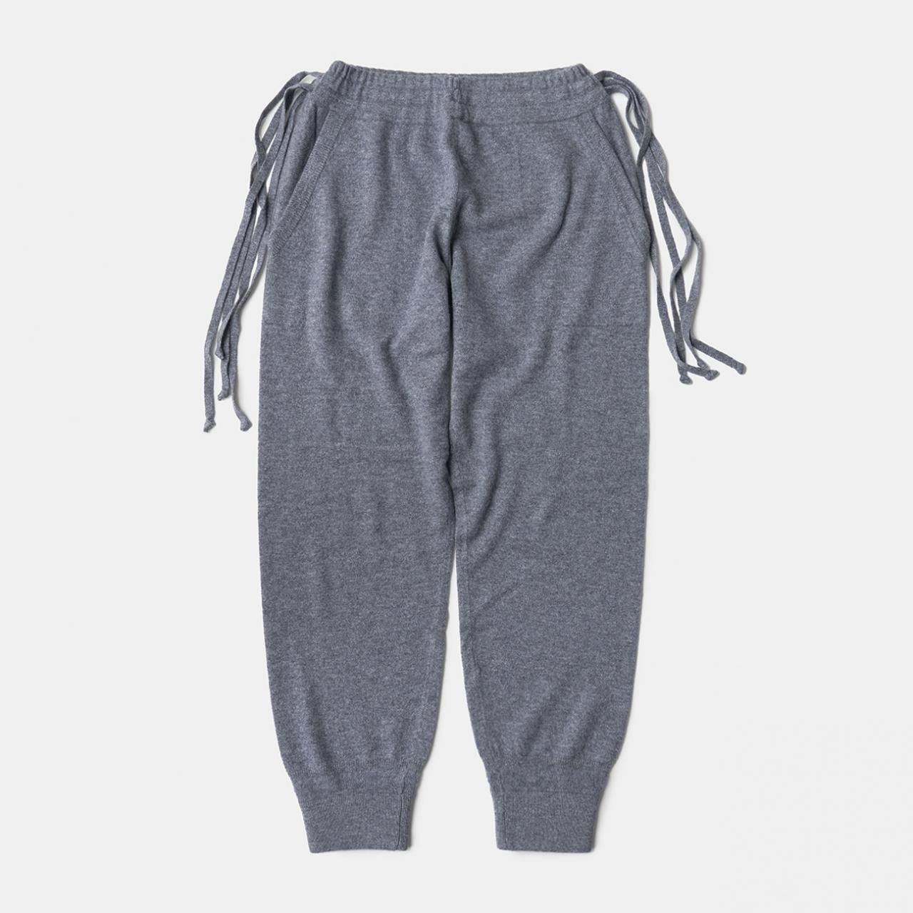 CASHMERE BASIC BOYFRIEND PANTS<BR>GREY