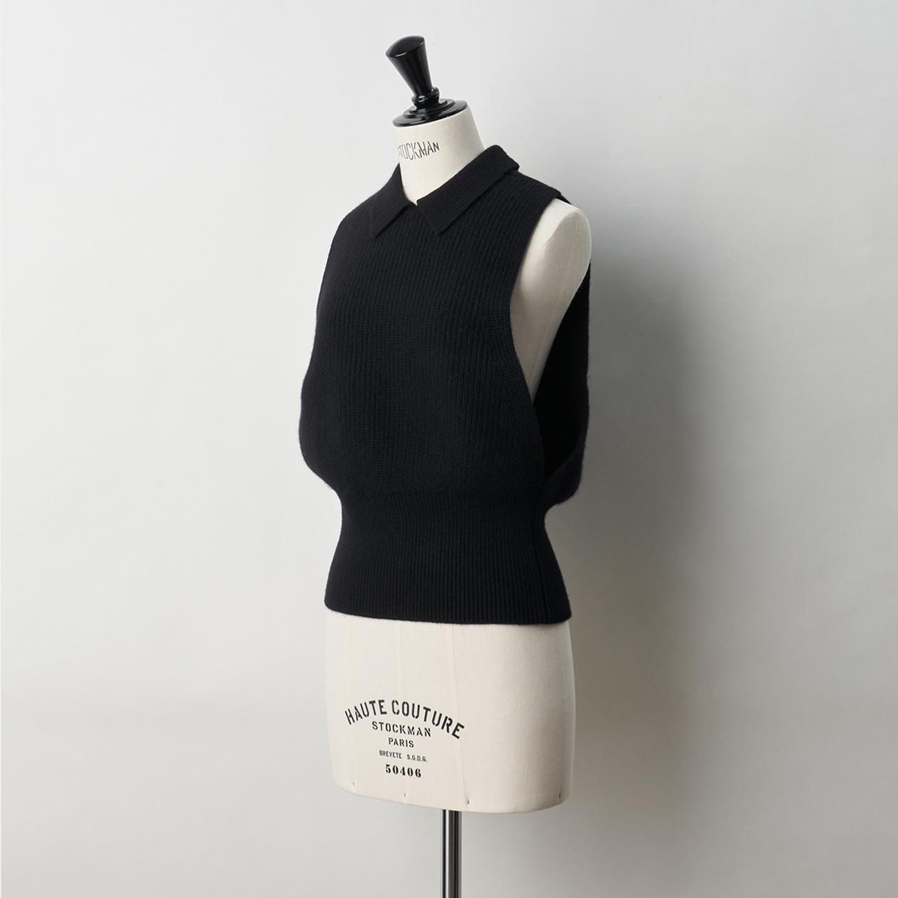 CASHMERE VESTBLACK - maisoncarree CASHMERE VESTBLACK - maisoncarree