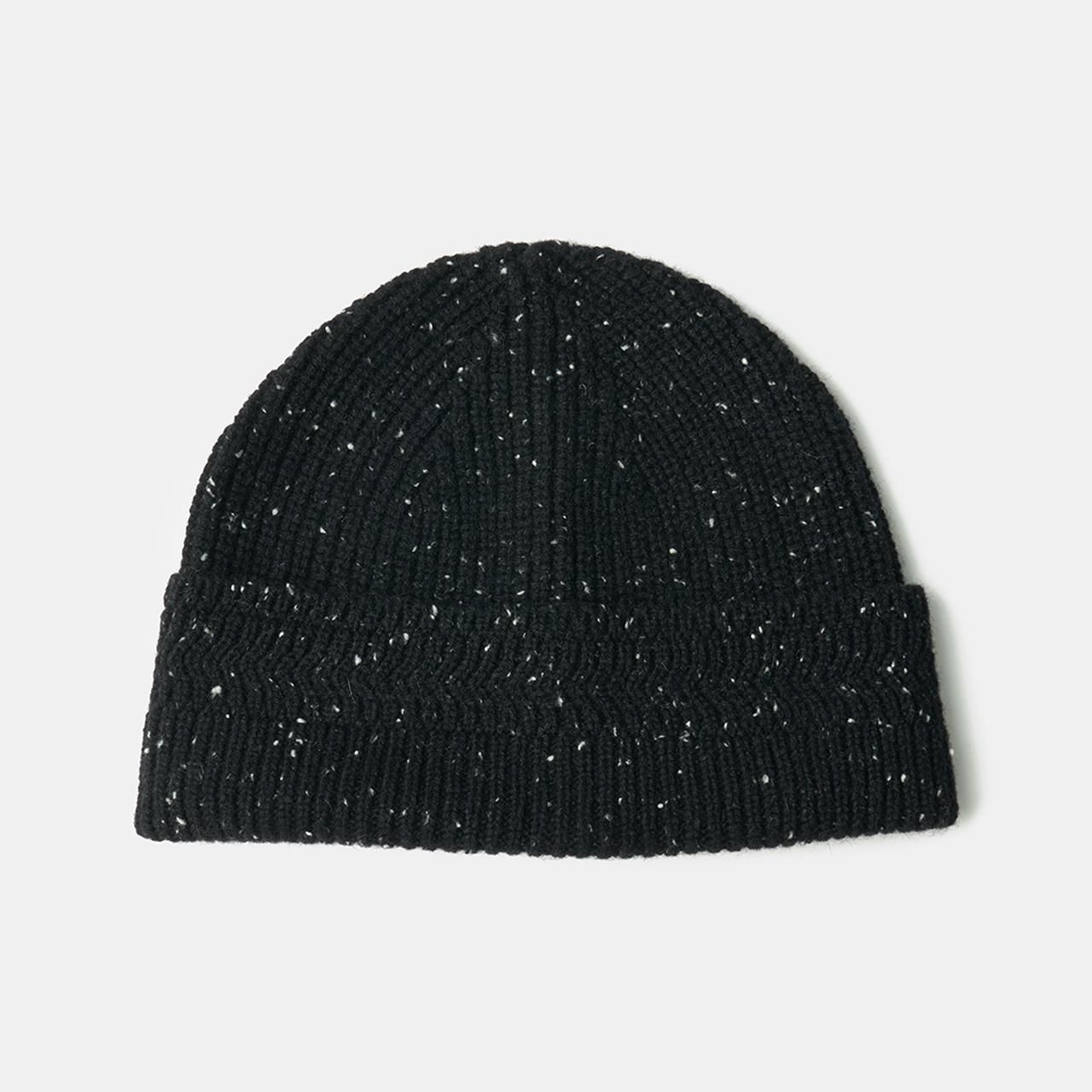 CASHMERE STARDUST BEANIE<BR>BLACK